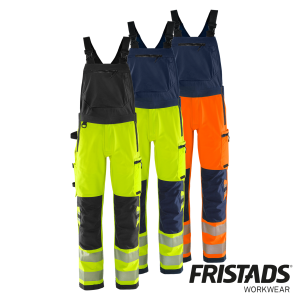 Fristads High Vis Green Stretch-Latzhose 1031 GSTP Kl. 2