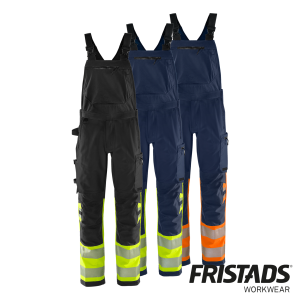 Fristads High Vis Green Stretch-Latzhose 1032 GSTP Kl. 1