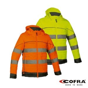 Cofra® Hi-Viz Daunenjacke | EN ISO 20471 Klasse 3 Winterjacke
