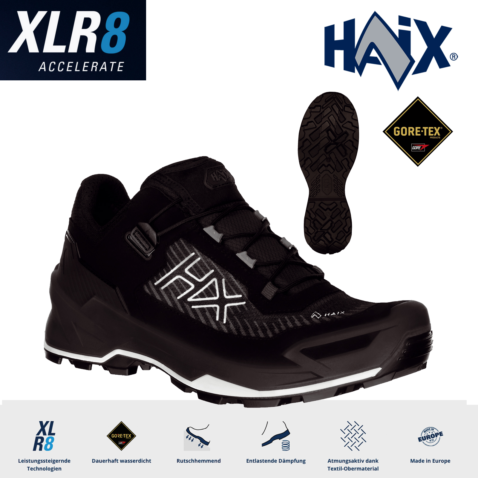 HAIX BLACK EAGLE EVO Adventure GTX low black-silver | + Haix Miniball – Bild 2