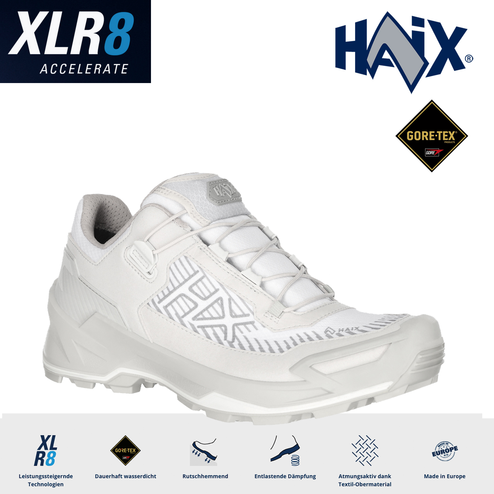 HAIX Black Eagle EVO Adventure GTX Low white-silver | Leichter Outdoorschuh