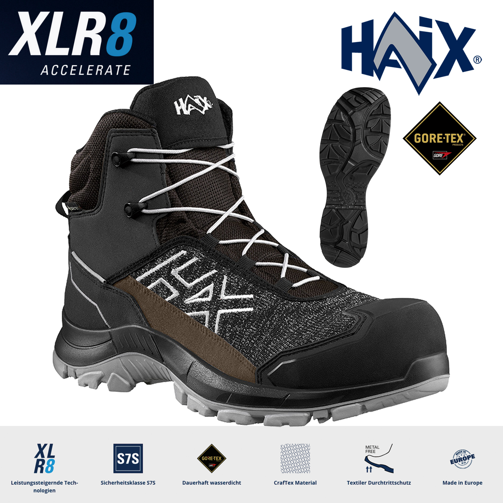 Haix® BLACK EAGLE Safety 410 GTX S7S Gore-Tex® – brown