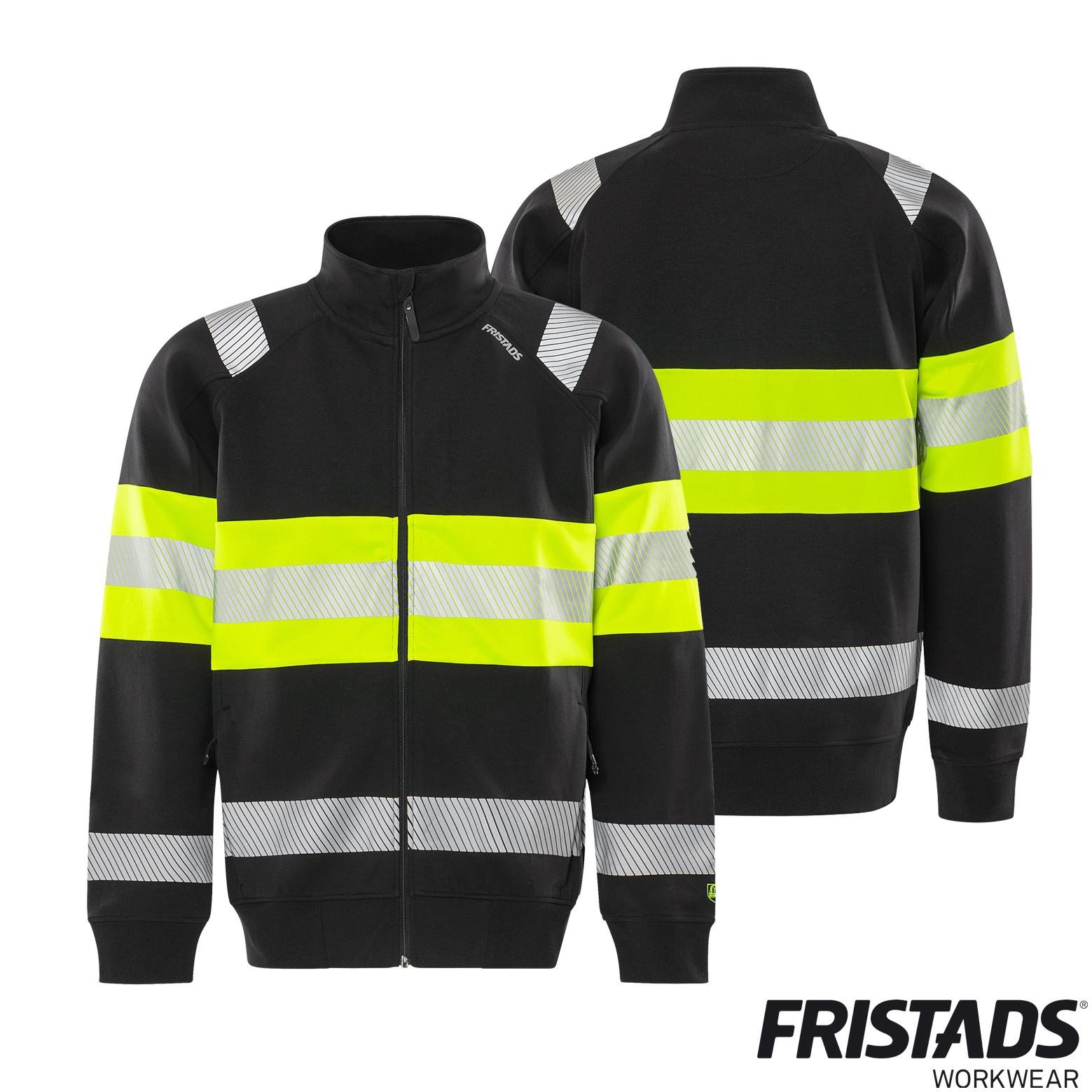 Fristads High Vis Green Stretch-Sweatjacke 7531 GKC | Kl.1 – Bild 5
