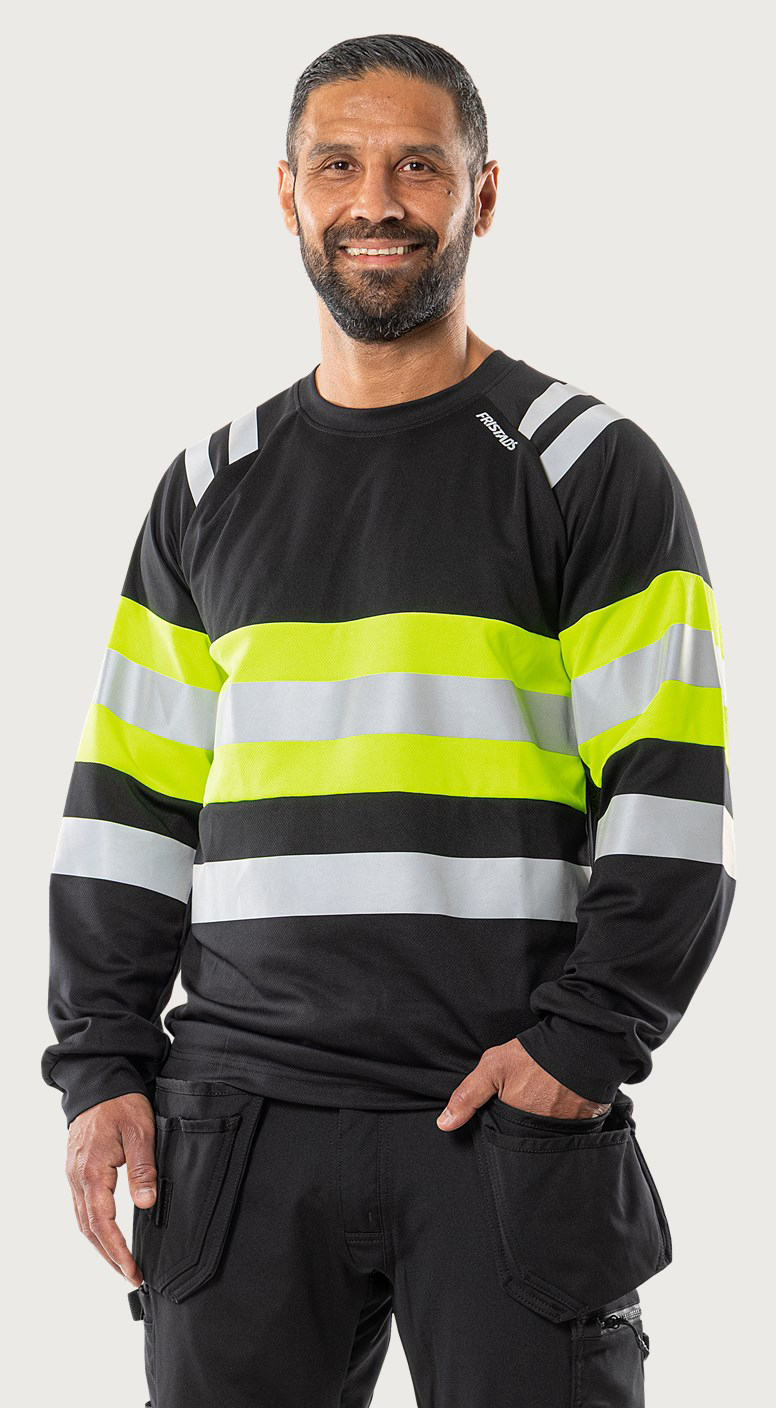 Fristads High Vis Green Langarmshirt 7881 GPST | Warnschutz Kl.1 – Bild 7